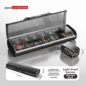 QIAOLESEN | Portable Weekly Pill Organizer Medication Reminder Box