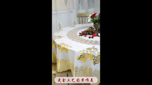 PVC Tablecloth Round Table Mat Golden Silver Oil-proof Table Cover Waterproof Table Mat for Dining Room Anti-scalding Table Cloth