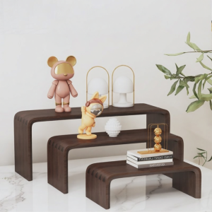 Wooden Shelf Divider Organizer Display Rack