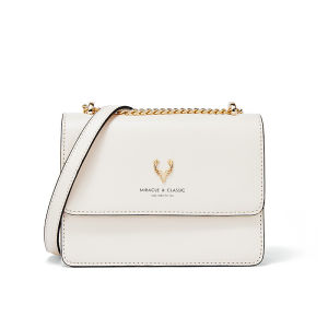 IELGY Square One shoulder Crossbody Magnetic buckle All-match Fashion Womens bag Black Chain PU