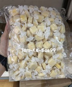 แสงไทย ทอฟฟี่นมกลิ่นทุเรียน 💛 บรรจุถุง 1 กิโลกรัม (Durian Milk Candy) หอม หวาน มัน อร่อย อมเพลิน ถึงรสชาติและกลิ่นของทุเรียน