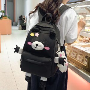 Schoolbag Girl Junior High School Student Cute Panda Flower Cartoon Backpack Large Capacity Japanese Style Primary School Student Travel Backpack