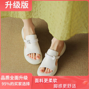 Original Miaow Miaow Thick Bottomed Stilettos for Women Casual Style Fashionable Summer Slippers with Coarse Heel High Heel and Ultrafine Leather Lining