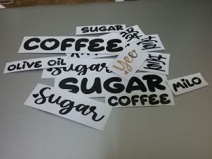 CUSTOMIZED LABEL 1PC Water-proof Vinyl Sticker excited Sticker Dapur Sticker Nama excited Sticker Kalis air excited