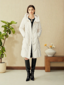 YINER | Fashion Long Tie-Waist Thicken Warm Mink Fur Feather Down Coat