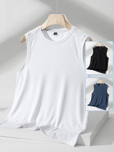 ROMON | Lomond Mens Ice Silk Vest Summer Thin Mesh Quick Dry Sleeveless T-Shirt Hurdle Sports Base Sweat Shirt Fashionable Urban Style