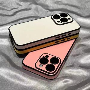 Leather Phone Case Full Cover with Lens Film Suitable for iPhone 16 pro Max Apple 15 pro Max 13 Hard 14 PM 11 Anti-Fall 12 Premium Feel 14 Popular Color Collision Niche Interest