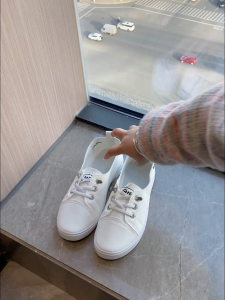 Size 36-41 Womens Fashion Flat Bottomed Shoes White School Student Shoes Soft Soled Sneakers