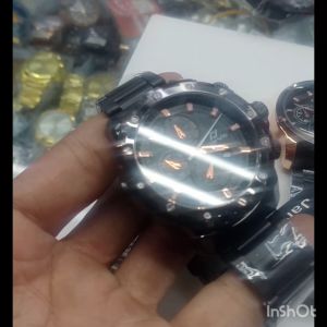 Jam Tangan Pria Jarvis Stainless Steel Tali Rantai Tanggal Aktif Anti Air - Warna Silver/Black Gold/Chrome
