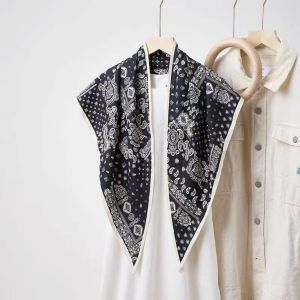 Korean Style Vintage Simple High-Quality Diagonal Large Triangle Scarf Shoulder Wrap Luxury Necktie Versatile Waist Ties Trendy