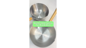 Yukihira Saucepan 20cm/18cm Stainless Steel Pot with Wooden Handle | Periuk Yukihira Keluli Tahan Karat 18cm / 20cm Pemegang Kayu