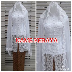 set kebaya akad nikah kebaya manten termurah set kebaya pengantin + longtorso rok dan slendang mutiara