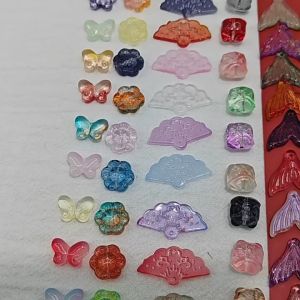 【50pcs】Kupu -Kupu Lemak Manik Manik Campur Manik Manik Warna Warni Anak Diy Aksesoris Manik Mote Kupu