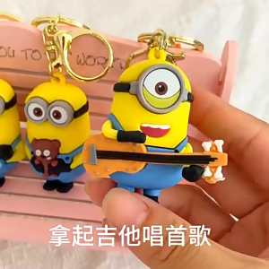 Keychain Cute Minion Keychains Childrens key chain Minions Doll Cartoon Kunci Minion kartun