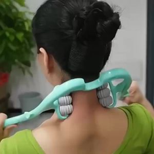 Six-Wheel Manual Cervical Massager for Neck Back Waist - Muscle Tension Relief And Relaxation Rolling Therapeutic Tool