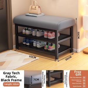 MEIKAIBIN | Multifunctional Entrance Shoe Bench with Soft Padded Seating and Rack for Shoes
