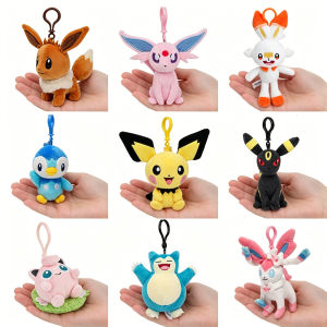 Piplup Pokemon Original Pendant Plush Toy Sylveon Gengar Pikachu Bulbasaur Scorbunny Kawaii Bag Backpack KeyRing Doll Gift