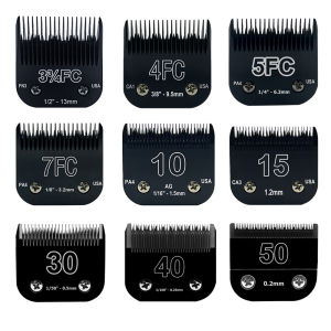 4FC#5FC#7FC#10#15# Black Blade Dog GroomingDetachable Pet Clipper Blade Made of Stainless Steel Blade Compatible