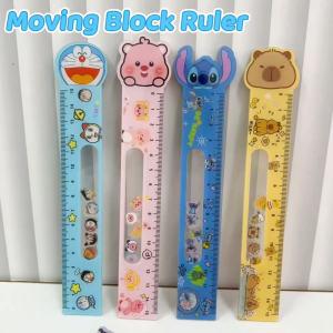 (READY STOCK) Melody 15cm Pembaris Bergerak Alat Tulis Stationary Moveable Ruler Kids Student School Stationery 美乐蒂直尺