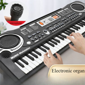 Children Electronic Keyboard Instrument 61 Key Multifunctional Microphone Studio Puzzle Toy Gift Piano Power Supply Parent-child