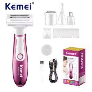 เครื่องกำจัดขนแบบ USB เอนกประสงค์สำหรับผู้หญิงเครื่องโกนหนวดไฟฟ้า KM-6714 Kemei สำหรับเครื่องกำจัดขนบนร่างกายผู้หญิง