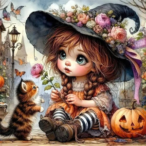 BILIBILI | Diamond Embroidery Girl Portrait Mosaic Cat DIY New Arrival Pumpkin Diamond Painting Cartoon Cross Stitch Halloween Gift