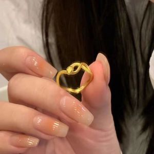Gold Colored Spirit Snake Ring for Women Super Shiny Snake Shaped Ring Finger Accessory Birthday Gift for Girlfriend Fashionable Jewelry