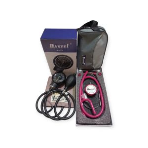 Baxtel APG Black Aneroid BP With Magenta Deluxe Stethoscope