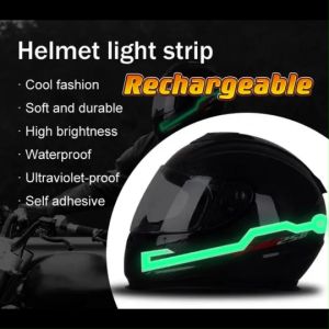 Motorcycle Helmet Light Strip Rechargeable LED Night Riding Signal Sticker 4pcs / 2pcs Set with Controller