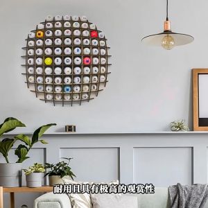 Golf Ball Display Rack Display Cabinet Storage Box 78 Balls Wooden Hanging Wall Ball Rack