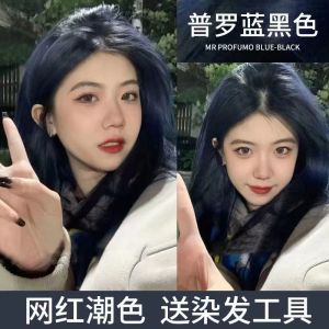 Iris Dark Black Prop Bluish Black Hair Dye Cream Bleaching-Free Male Black Purple Haze Blue and Grey Pure Plant without Fading