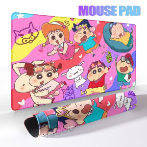 Potdemiel | Anime Cartoon Character Mouse Pads C-Crayon Shin-chans Aesthetics Desk Carpet Gamers PC Keyboard Locking Edge Non-slip Desk Mats