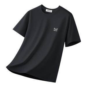 MiiOW | Mens Ice Silk Modal Short Sleeve T-shirt Breathable Quick Dry Antibacterial Sweat Absorbent Solid Color Versatile Youthful Style