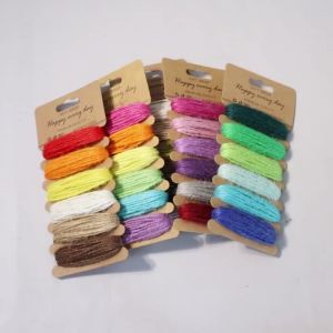 2mm 6 Color Pack 5M Jute Cord Rope Cotton Twine Thread String Crafts DIY Sewing Handmade Pet Scratching Wedding Party Decorate