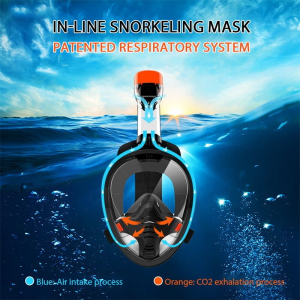 Snorkel Mask Full Face 180°view Design Anti-fog Leak Technology Sports Camera Compatible for a Safe Adults Snorkeling Experience
