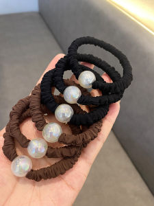 ยางรัดผมทรงหัวมุกสุดเรียบง่าย ยางยืดสูง ไม่ทำลายเส้นผม ผ้าอิงฟ้า ทนทาน สำหรับผู้หญิง อุปกรณ์ตกแต่งผม