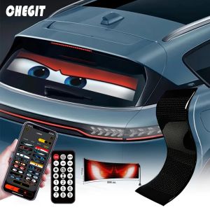 Demon Eyes รถ LED โลโก้ APP LED Matrix Pixel Panel Night Light DIY โปรแกรมจอแสดงผล LED แบบยืดหยุ่นสําหรับรถบรรทุกอุปกรณ์เสริม