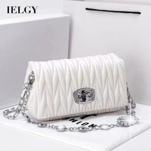 IELGY Túi Messenger Dây Xích Kim Cương Giả Da Mềm Đa Năng Thời Trang Cho Nữ