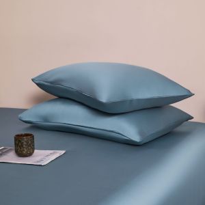 2pcs Big Size Pillowcase Envelope Style Blue Solid Color Home Body Pillow Case 51*91cm 100% Lyocell Home Bedding Drop Shipping