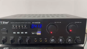 Yvonne Shop AV-902UB Digital Karaoke Stereo Amplifier Max Power 3000w 3 Mic Input BT/FM/USB/Slot