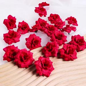 10/20Pcs Artificial Flowers Rose Head Silk Fake Flowers For Home Decor Garden Party Wedding Decoration Craft Wreath Accessories