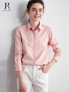 เสื้อยืดแขนยาวผู้หญิงผ้าฝ้ายแท้ ฤดูใบไม้ผลิ 2025 ใหม่ ระดับไฮเอนด์ ใส่ได้หลากหลาย ชุดชั้นใน เสื้อเชิ้ต