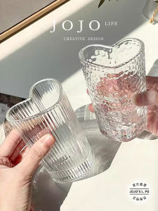 JOJOS L. PD Heart Shaped Glass Cup Ins Style Niche Love Cup Couple Cup Chinese Simple Style Handmade Ordinary Glass Home Use