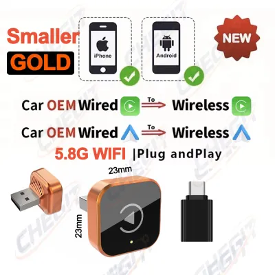 2026 New Wired to Wireless 2in1 CarPlay Wireless Adapter Android Auto Bluetooth 5.8G WIFI Auto Fast Connect AI Smart Box