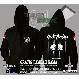sweater zipper hoodie polisi hantu penjara terbaru