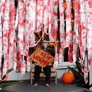 Bloody Bandages Gauze Strips Halloween Decorations Horror Props Escape Room Theme Decorations Haunted House Scene Layouts