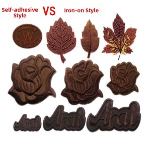 Jiaxun | Self-Adhesive Patch Embroidered Letter Brown Clothes Repair Patch