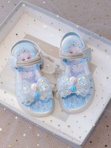 Giày Sandal Lấp Lánh Phong Cách Công Chúa Cho Bé Nữ Giày Đi Biển Mùa Hè Mới Giày Lười Dưới 10 Tuổi Giày Đế Nỉ