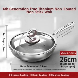 RONGCHUAN | Zero Coating Pure Titanium Non-Stick Frying Pan