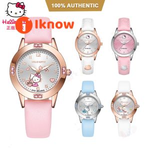 I know 100% Authentic Hello Kitty Watch for Girl Fashion Waterproof Watch Quartz Watches Clear Luminous Scratch Resistant Cute Wristwatch for Boys Kids Watch Sanrio 手表女生防水 3271